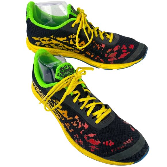 Asics Other - Asics Men's T307N GEL NoosaFAST Running Racing Shoe Black Green Yellow Red S 11